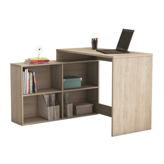 Bureau d'angle contemporain décor chêne, Nagano