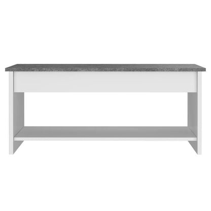 Table basse relevable blanc et gris, 50 cm, Happy