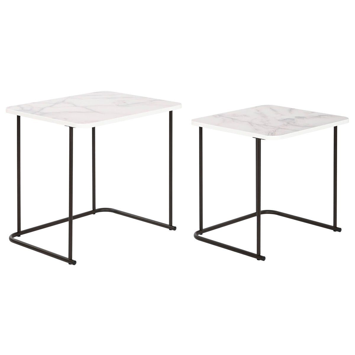 Jeu de 2 tables DKD Home Decor Blanc Noir Métal Bois MDF 51 x 43 x 49 cm