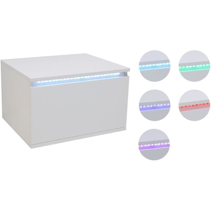 Chevet LED décor blanc L48 cm, Flow