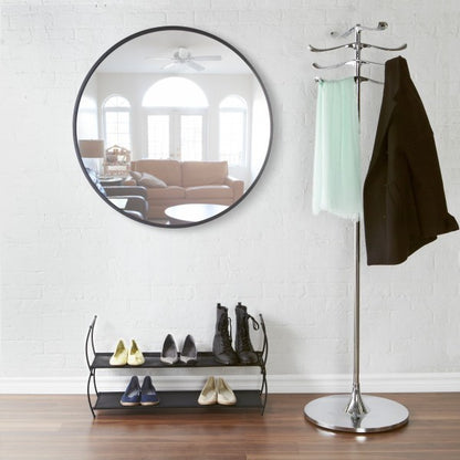 Miroir rond Hub, cadre noir, Umbra