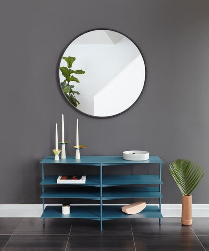 Miroir rond Hub, cadre noir, Umbra