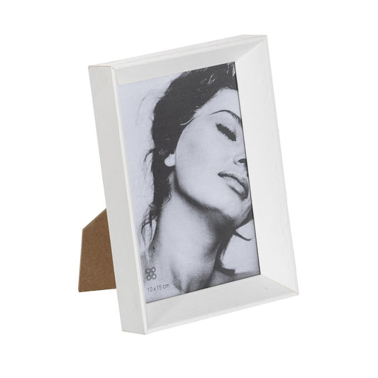 Cadre photo Blanc Bois Verre 12 x 2,5 x 17 cm