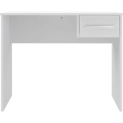 Bureau petit tiroir mélaminé blanc 90 cm