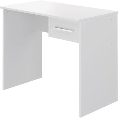 Bureau petit tiroir mélaminé blanc 90 cm