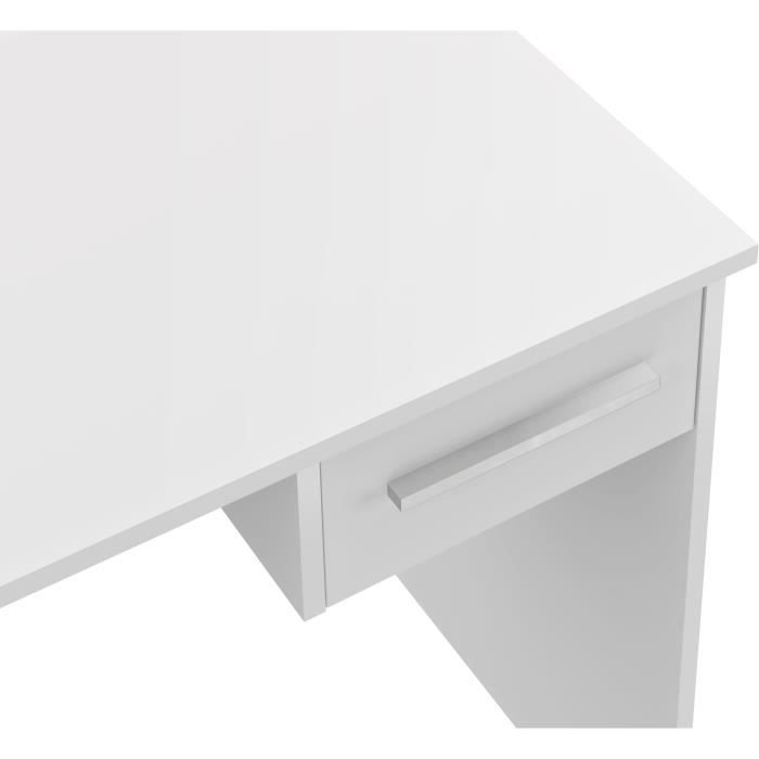 Bureau petit tiroir mélaminé blanc 90 cm