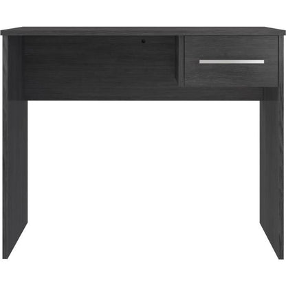 Bureau petit tiroir mélaminé gris cendré 90 cm