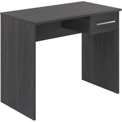 Bureau petit tiroir mélaminé gris cendré 90 cm