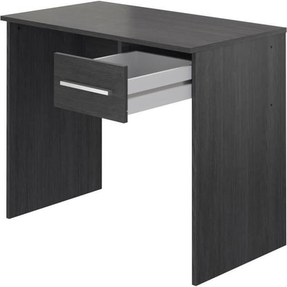 Bureau petit tiroir mélaminé gris cendré 90 cm