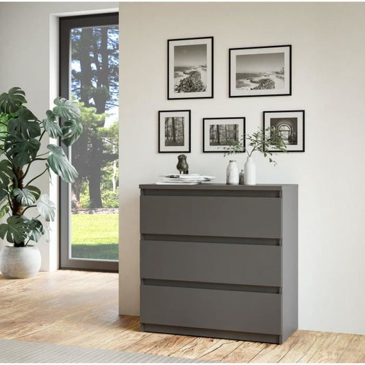 Commode Noir Anthracite - 77,2 x 42,2 x 79,9 cm Chelsea